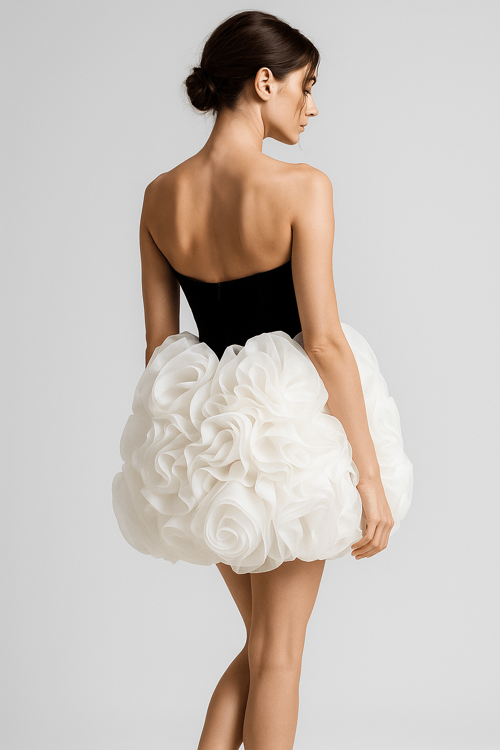 Midnight Bloom Mini by Luxe Lane | Party dresses from Luxe Lane | SKU:  | Barcode:  | Options: Black white XS | Midnight Bloom Mini