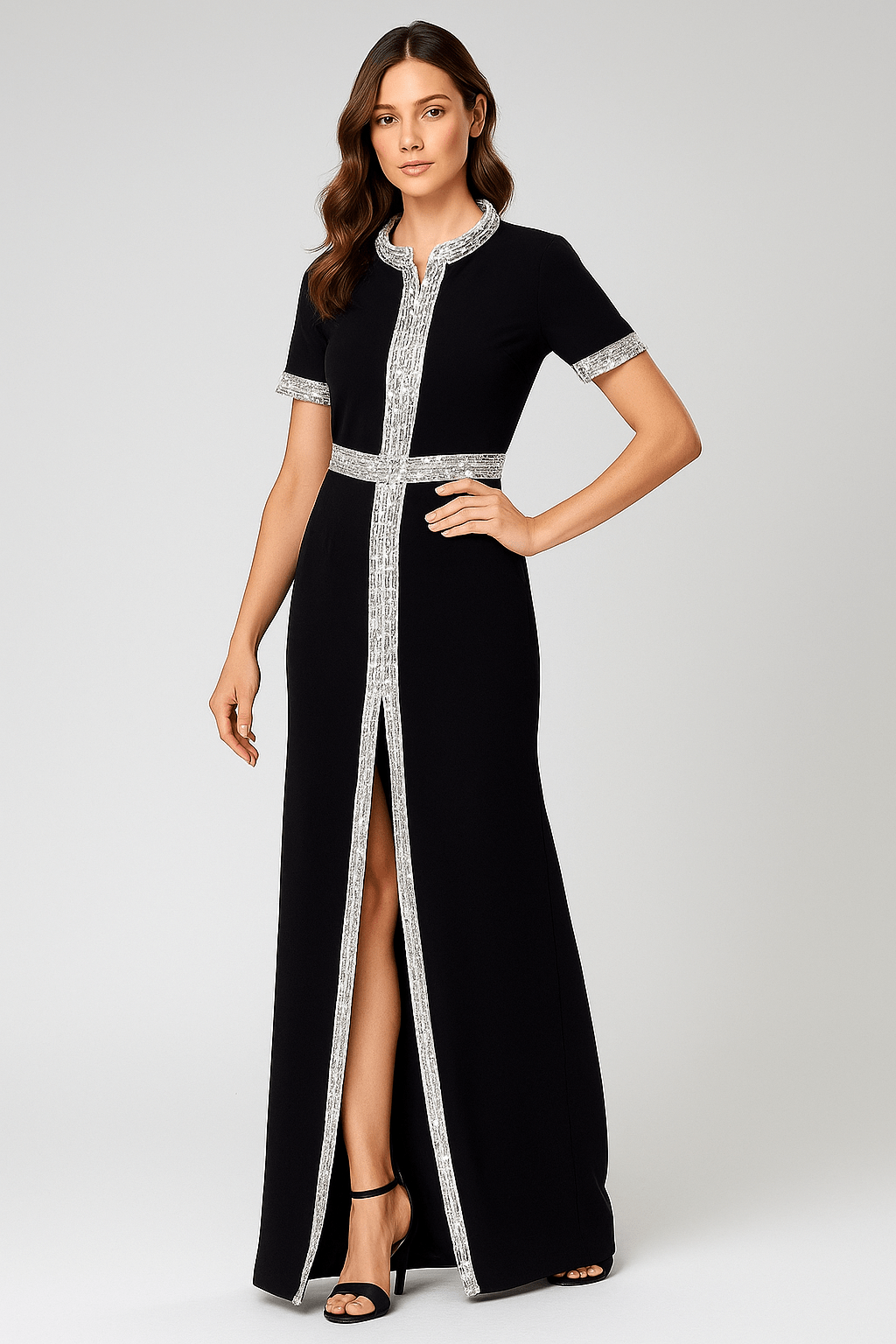 Mirabelle Rhinestone Embellished Gown by Luxe Lane | from Luxe Lane | SKU:  | Barcode:  | Options: S | Mirabelle Rhinestone Embellished Gown