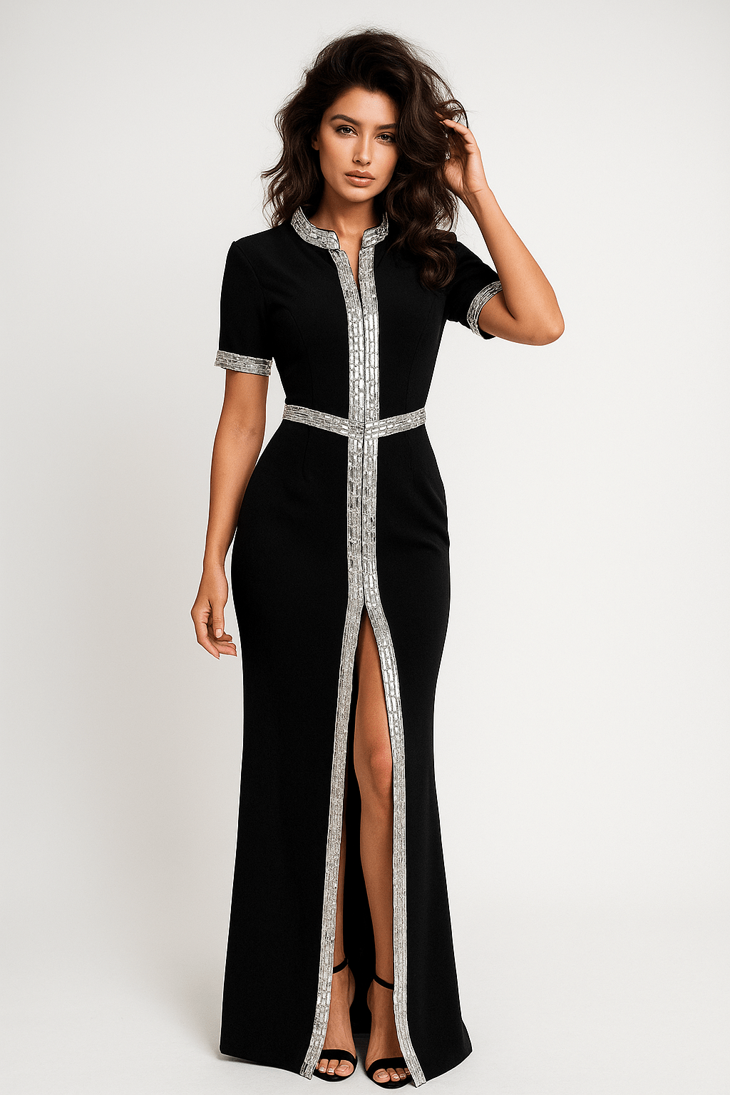 Mirabelle Rhinestone Embellished Gown by Luxe Lane | from Luxe Lane | SKU:  | Barcode:  | Options: S | Mirabelle Rhinestone Embellished Gown