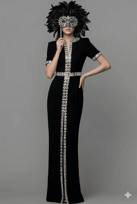 Mirabelle Rhinestone Embellished Gown by Luxe Lane | from Luxe Lane | SKU:  | Barcode:  | Options: S | Mirabelle Rhinestone Embellished Gown