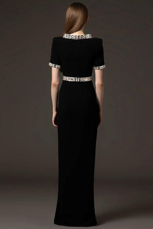 Mirabelle Rhinestone Embellished Gown by Luxe Lane | from Luxe Lane | SKU:  | Barcode:  | Options: S | Wholesale Women Luxury Designer Brand Dress Factory Womens Party Wear Ladies Elegant High Formal Rhinestone Evening Dresses