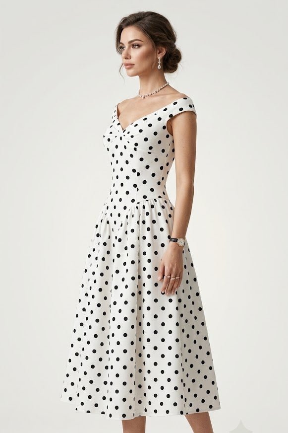 Monaco Polka Dot Maxi DressDressesWhiteS(2)Luxe Lane