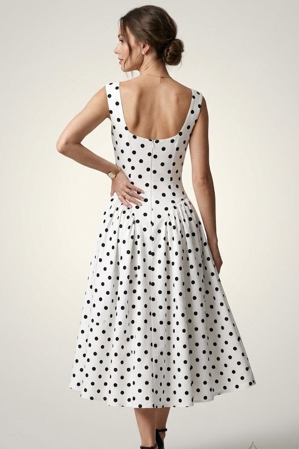 Monaco Polka Dot Maxi DressDressesWhiteS(2)Luxe Lane