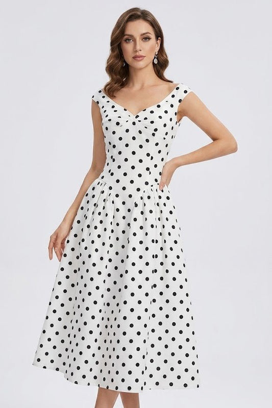 Monaco Polka Dot Maxi DressDressesWhiteS(2)Luxe Lane
