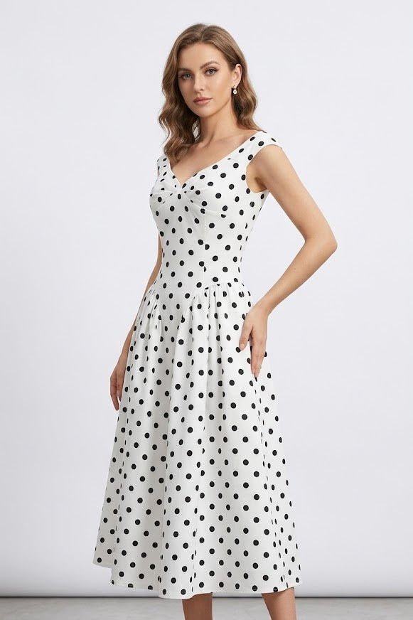 Monaco Polka Dot Maxi DressDressesWhiteS(2)Luxe Lane