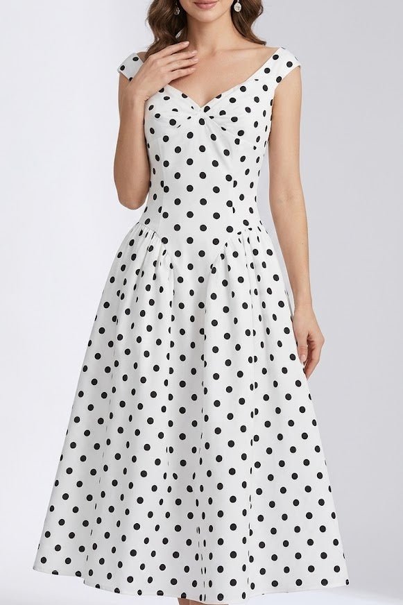 Monaco Polka Dot Maxi DressDressesWhiteS(2)Luxe Lane
