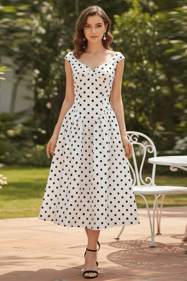 Monaco Polka Dot Maxi DressDressesWhiteS(2)Luxe Lane
