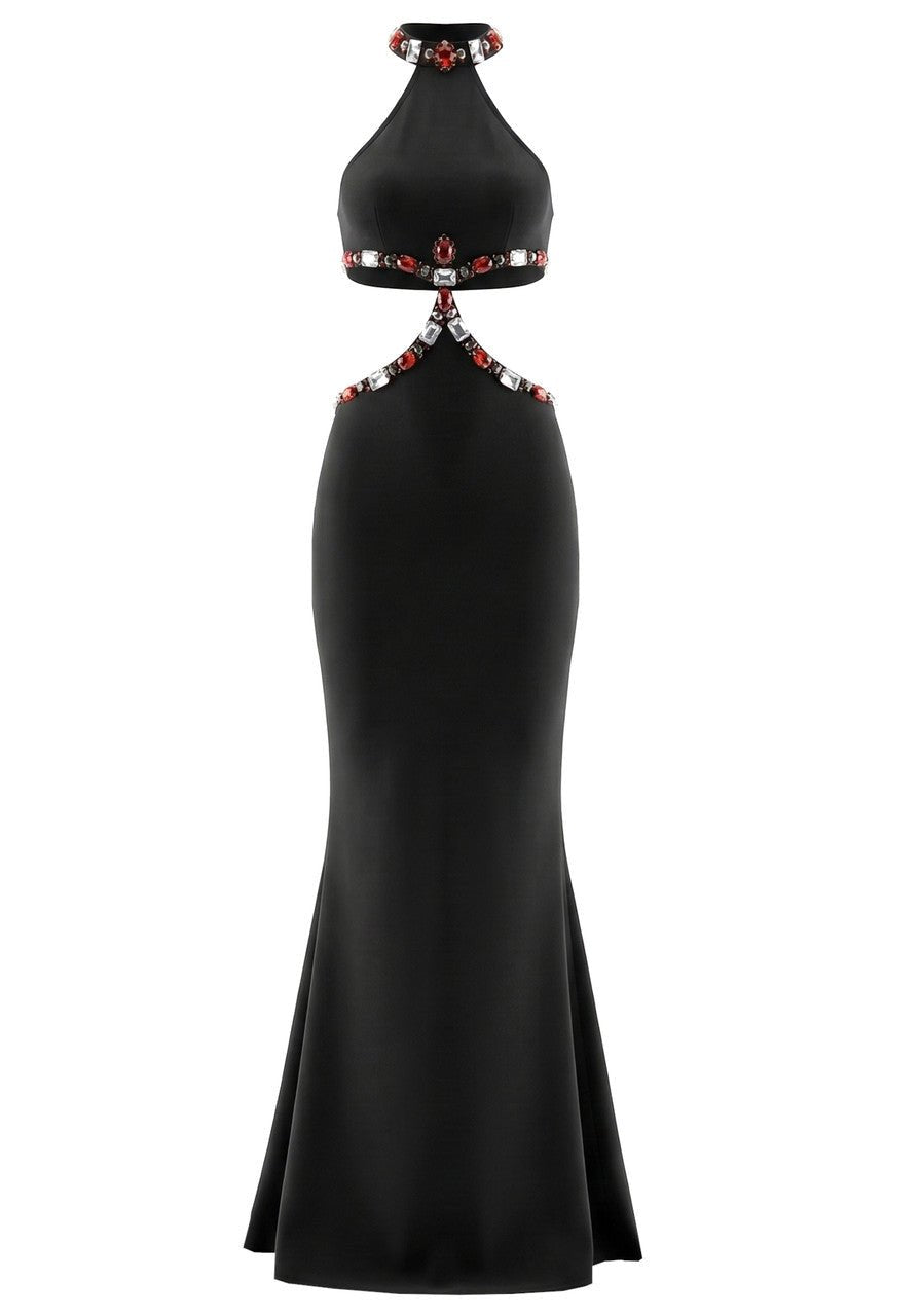 Noir Rhinestone Mermaid GownParty dressesBlackXs(0)Luxe Lane