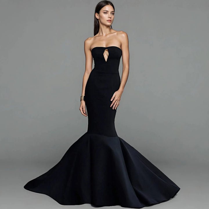 Noir Siren Gown Off - the - Shoulder by Luxe Lane | mermaid gown from Luxe Lane | SKU:  | Barcode:  | Options: Black XS | Luxury Black Party Outfit Off the Shoulder Long Formal Dress Prom Gown Mermaid Evening Dresses for Women