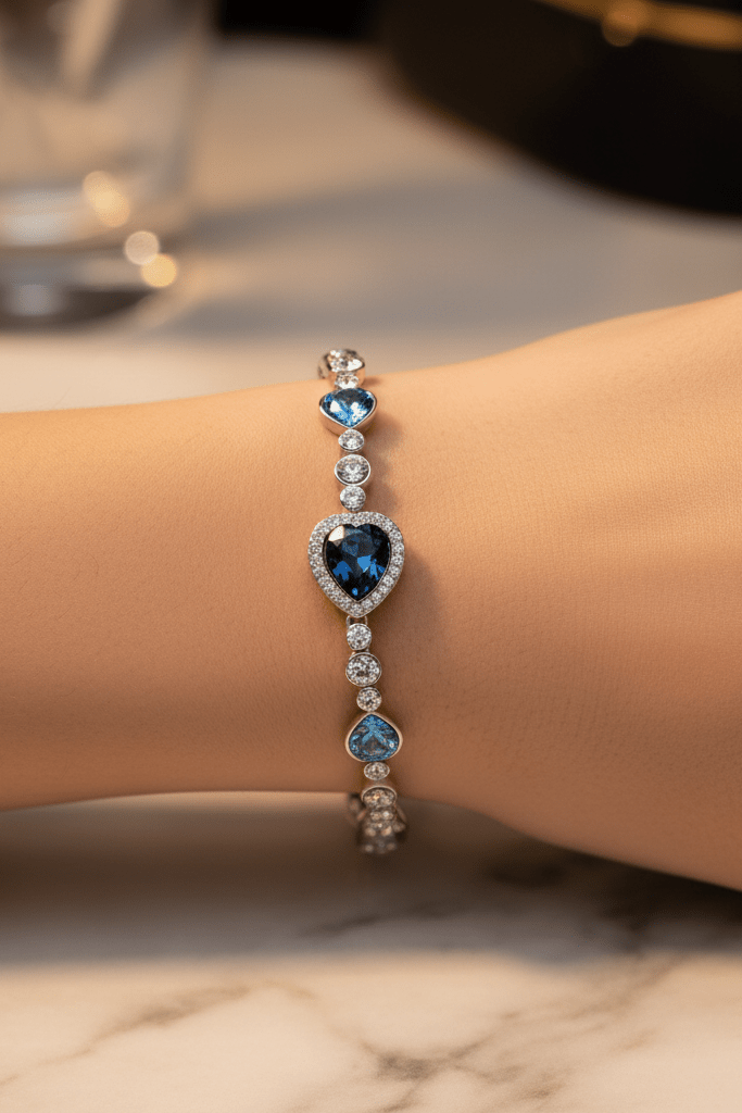 Ocean Heart Necklace & Earring Set by CJ | 0 from Luxe Lane | SKU: CJLX143524601AZ | Barcode:  | Options: Bracelet & Earrings Set | Ocean Heart Necklace & Earring Set