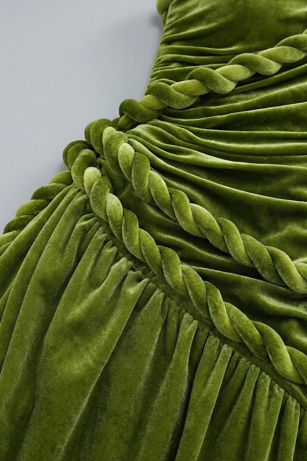 Olive Velvet One Shoulder Maxi DressEvening DressesGreenS(2)greenLuxe Lane