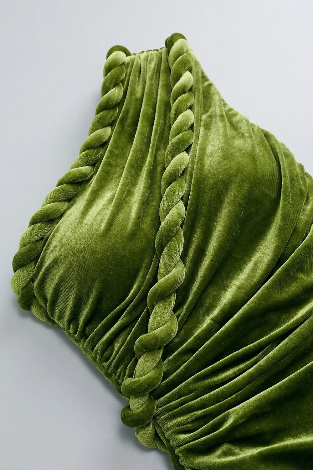 Olive Velvet One Shoulder Maxi DressEvening DressesGreenS(2)greenLuxe Lane