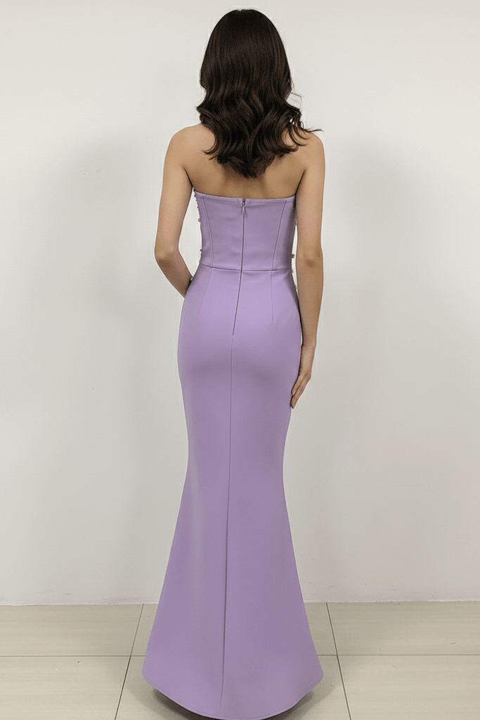 Pearl - Embellished Floor - Length Bandage Dress by Shine | Party dresses from Luxe Lane | SKU: -4 | Barcode:  | Options: Pink S(6) | Pearl - Embellished Floor - Length Bandage Dress