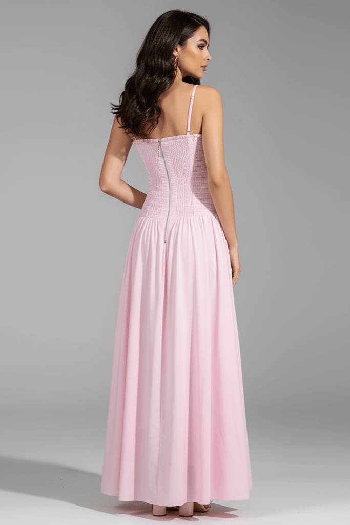 Pleated Corset Maxi Gown by Luxe Lane | from Luxe Lane | SKU:  | Barcode:  | Options: Black S | Pleated Corset Maxi Gown