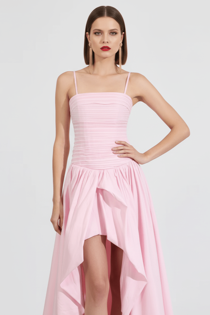 Pleated Corset Maxi Gown by Luxe Lane | from Luxe Lane | SKU:  | Barcode:  | Options: Rose S | Pleated Corset Maxi Gown
