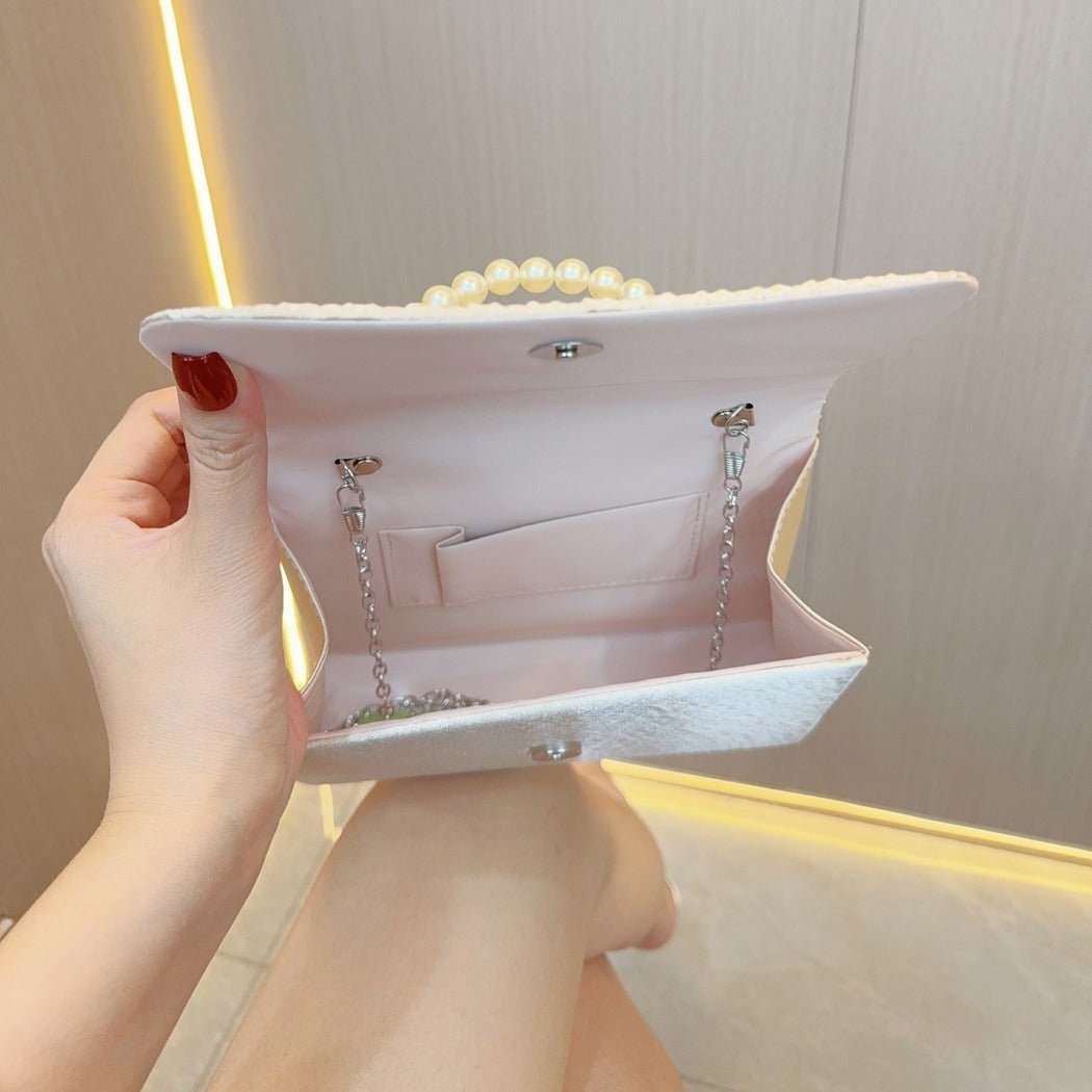 Pleated Evening Clutch Bag by CJ | 0 from Luxe Lane | SKU: CJYD203479901AZ | Barcode:  | Options: Apricot | Pleated Evening Clutch Bag