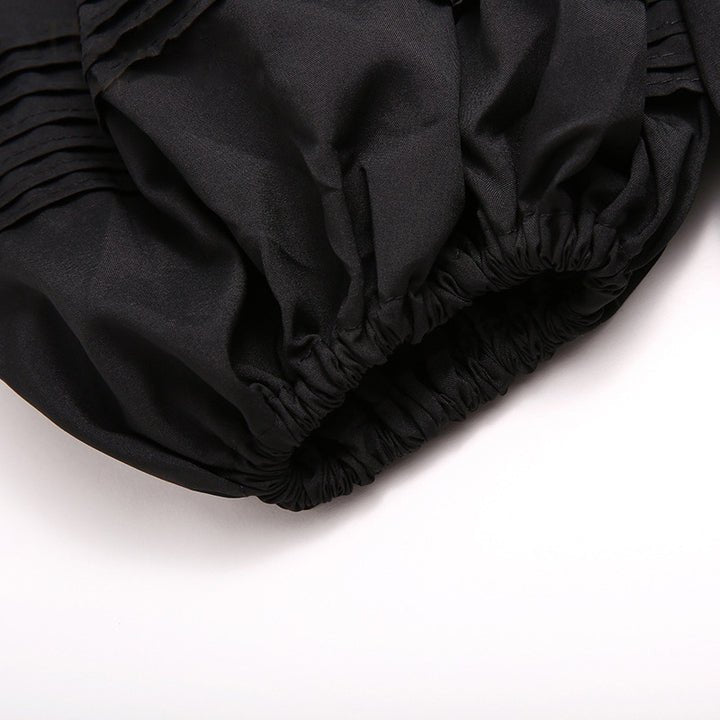 Puff Sleeve A - Line Maxi Casual Dress by Shine | Maxi Casual Dress from Luxe Lane | SKU: -1 | Barcode:  | Options: Black S(2) | Summer Lady Stylish Cotton Puff Hubble - bubble Sleeve A - line Black Maxi Casual Dress