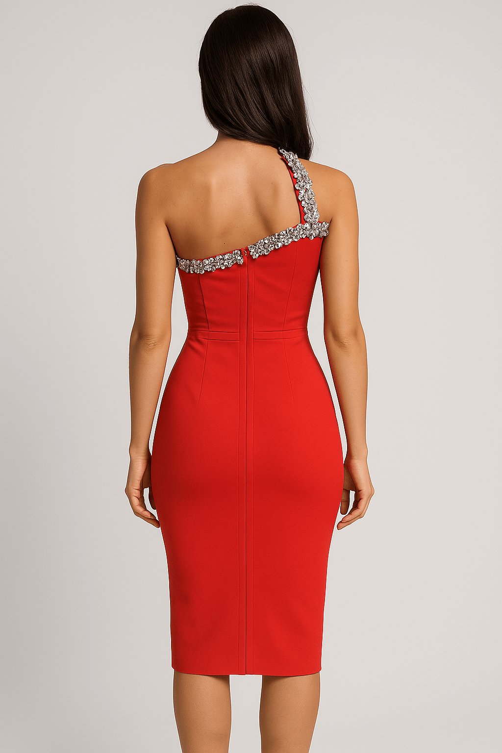 Radiance One - Shoulder Diamond Dress by Luxe Lane | from Luxe Lane | SKU:  | Barcode:  | Options: Black XS | Radiance One - Shoulder Diamond Dress
