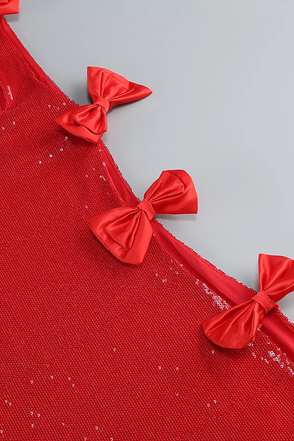 Red Sequin Slit Maxi Dresssheath gownRedS(2)redLuxe Lane