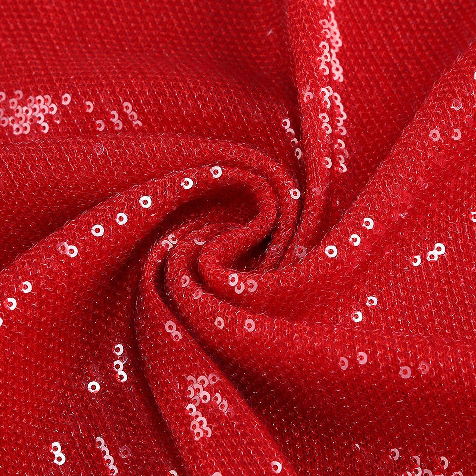 Red Sequin Slit Maxi Dresssheath gownRedS(2)redLuxe Lane