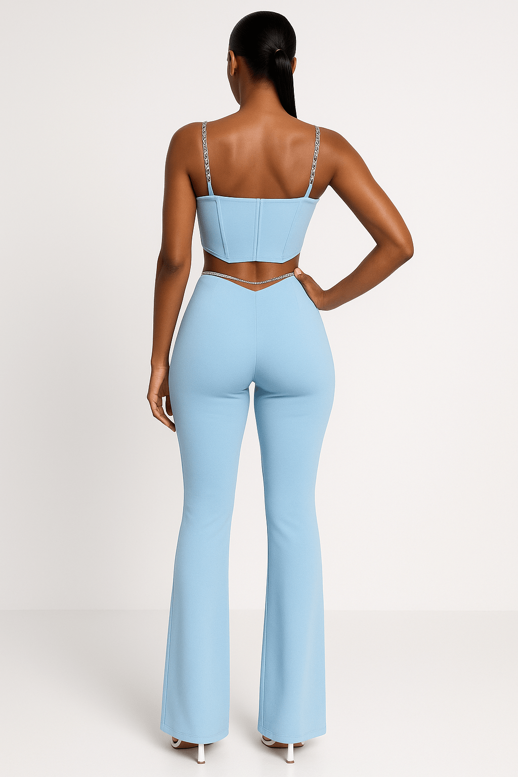 Rhea Fitted Camisole Two - Piece Set by Luxe Lane | from Luxe Lane | SKU:  | Barcode:  | Options: Black XS | Rhea Fitted Camisole Two - Piece Set