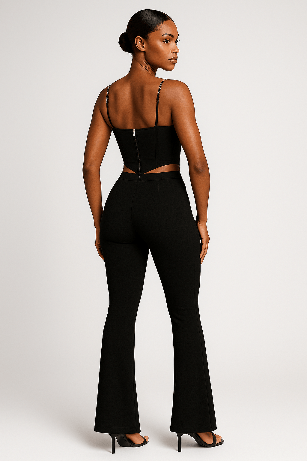 Rhea Fitted Camisole Two - Piece Set by Luxe Lane | from Luxe Lane | SKU:  | Barcode:  | Options: Black XS | Rhea Fitted Camisole Two - Piece Set