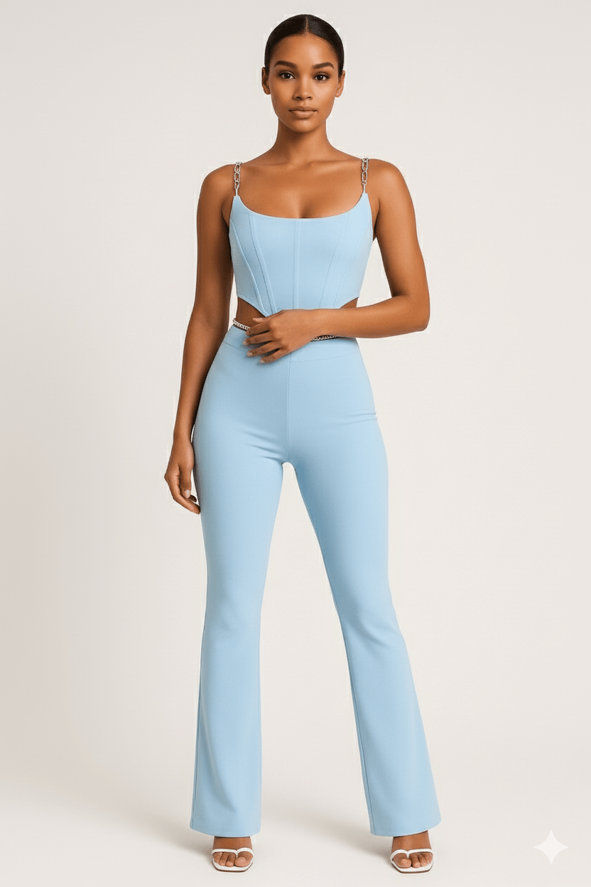 Rhea Fitted Camisole Two - Piece Set by Luxe Lane | from Luxe Lane | SKU:  | Barcode:  | Options: Black XS | Rhea Fitted Camisole Two - Piece Set