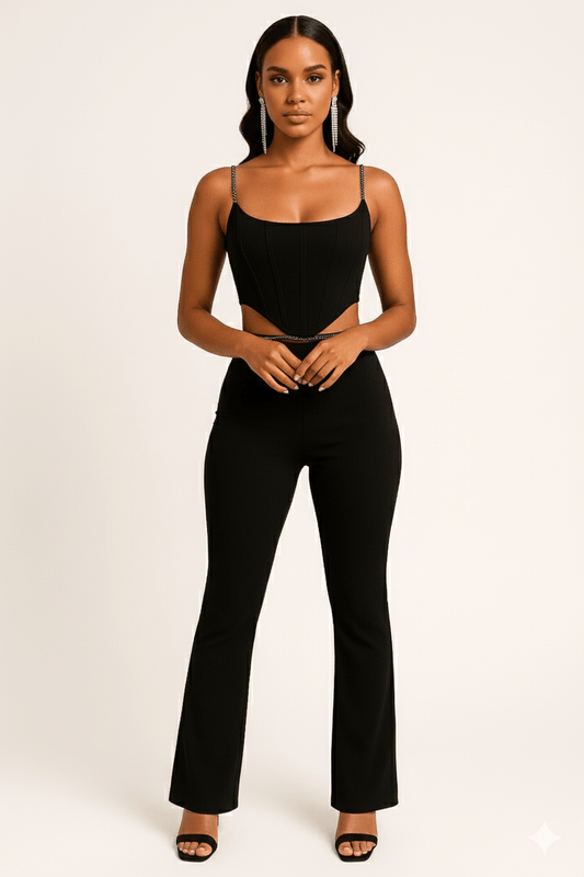 Rhea Fitted Camisole Two - Piece Set by Luxe Lane | from Luxe Lane | SKU:  | Barcode:  | Options: Blue XS | Rhea Fitted Camisole Two - Piece Set