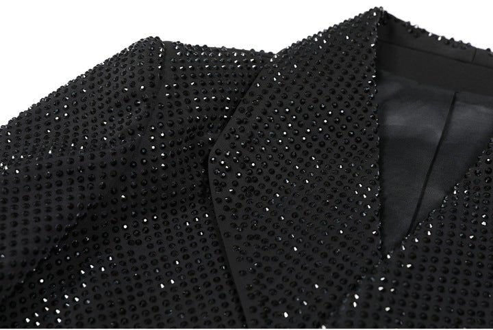 Rhinestone Cropped Blazer JacketBlackS(6)blackLuxe Lane