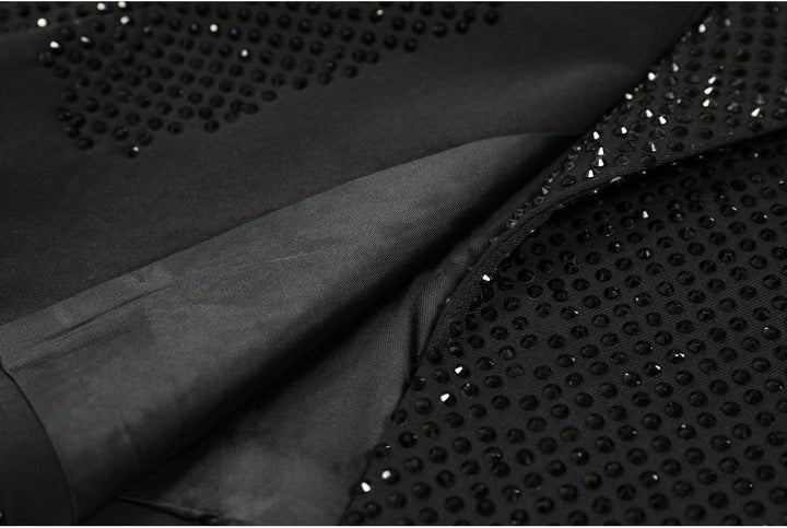 Rhinestone Cropped Blazer JacketBlackS(6)blackLuxe Lane