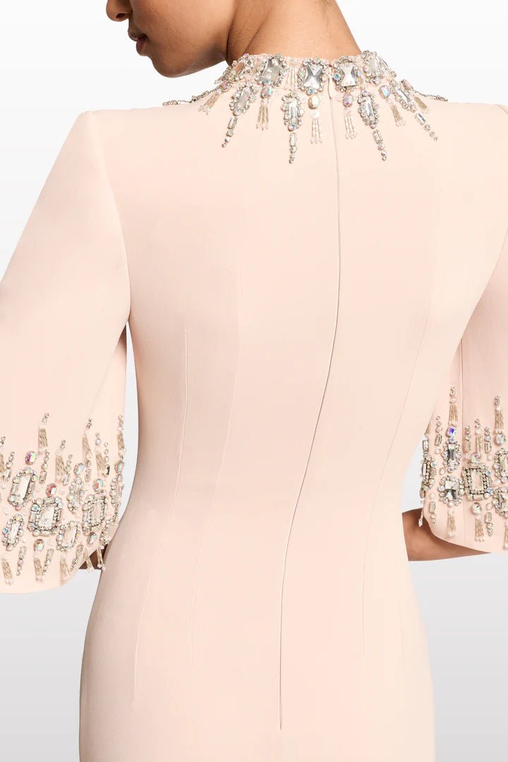 Rhinestone High Neck Long Sleeve A Line Evening GownParty dressesBlackS(6)blackLuxe Lane