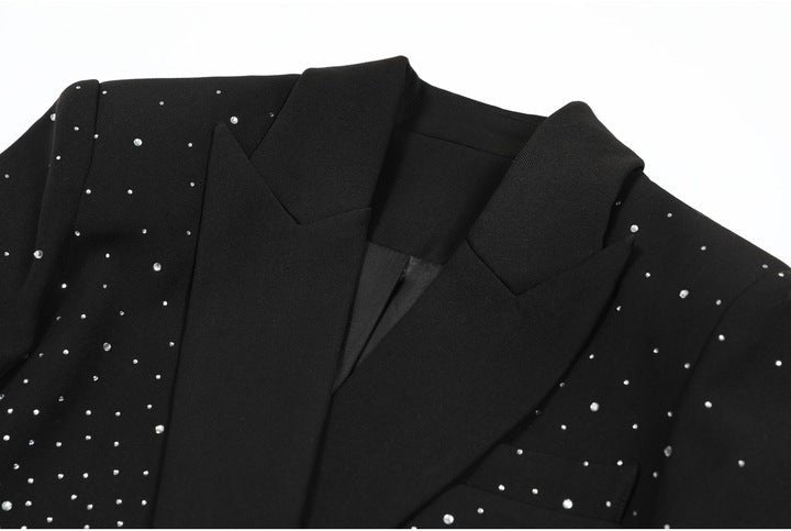 Rhinestone Ombre Cropped Blazer JacketBlazerBlackS(6)blackLuxe Lane