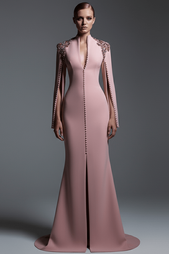 Rhinestone Sequin Split Maxi Evening Gown by Luxe Lane | Party dresses from Luxe Lane | SKU:  | Barcode:  | Options: Pink S(6) | Rhinestone Sequin Split Maxi Evening Gown