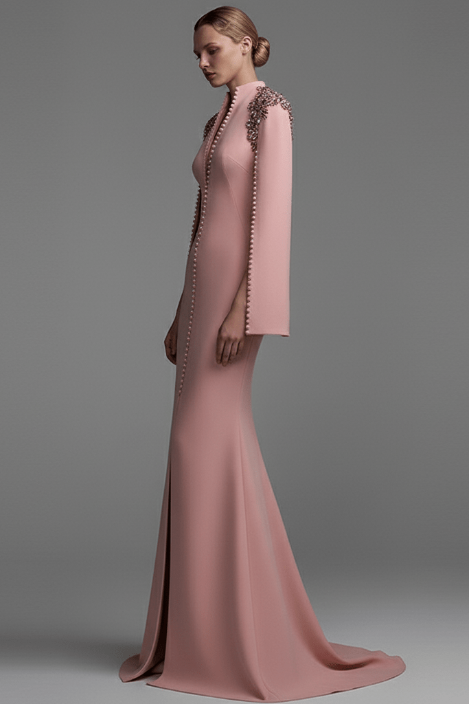 Rhinestone Sequin Split Maxi Evening Gown by Luxe Lane | Party dresses from Luxe Lane | SKU:  | Barcode:  | Options: Pink S(6) | Rhinestone Sequin Split Maxi Evening Gown