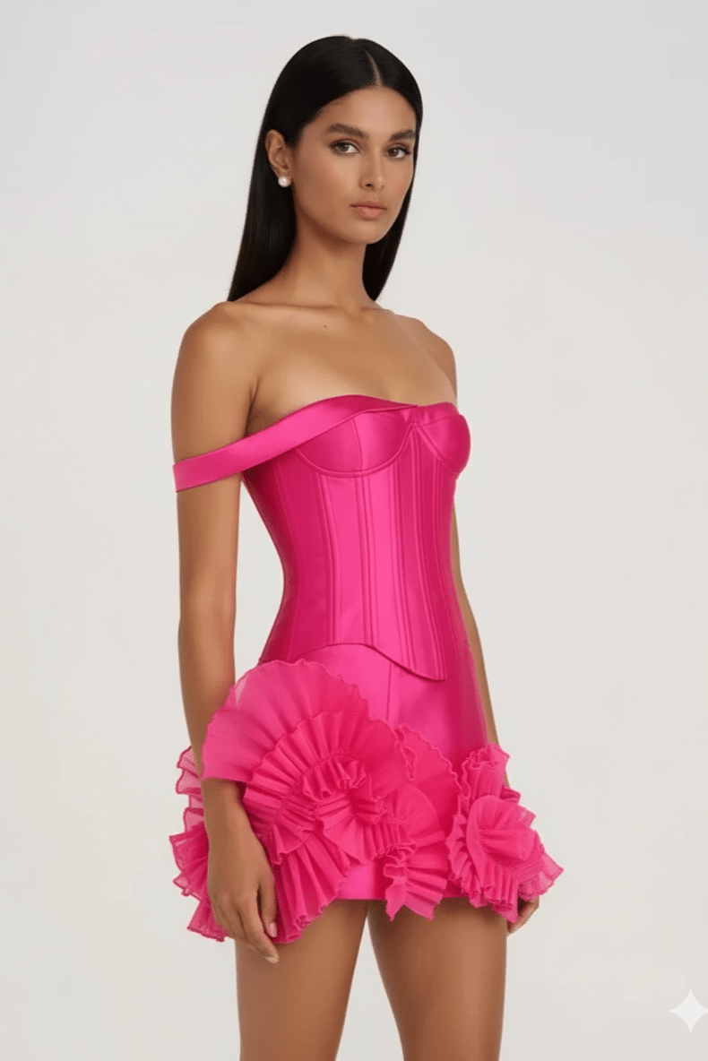 Satin Asymmetrical Mini Dress by Luxe Lane | from Luxe Lane | SKU:  | Barcode:  | Options: S | Satin Asymmetrical Mini Dress