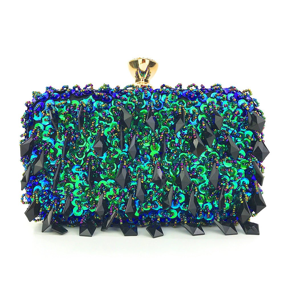 Sequin Chain Evening Bag for Women by CJ | 0 from Luxe Lane | SKU: CJBHNSNS29275-Green | Barcode:  | Options: Green | Sequin Chain Evening Bag for Women