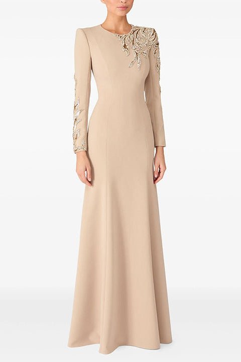 Sequin Embroidered Long Sleeve Maxi Gown by Shine | Party dresses from Luxe Lane | SKU: -1 | Barcode:  | Options: Black S(6) | Luxury Black Evening Dresses Women's Elegant Long Sleeve Floor Length Dress Sequin Embroidered Maxi Gown Formal Party Wear