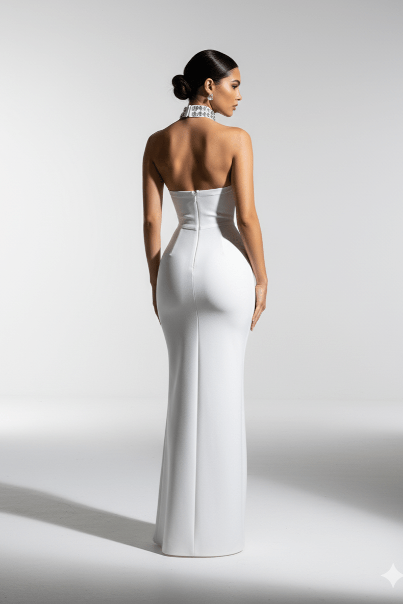 Seraphina Rhinestone Maxi Dress by Shine | Party Dress from Luxe Lane | SKU:  | Barcode:  | Options: Black S | Seraphina Rhinestone Maxi Dress