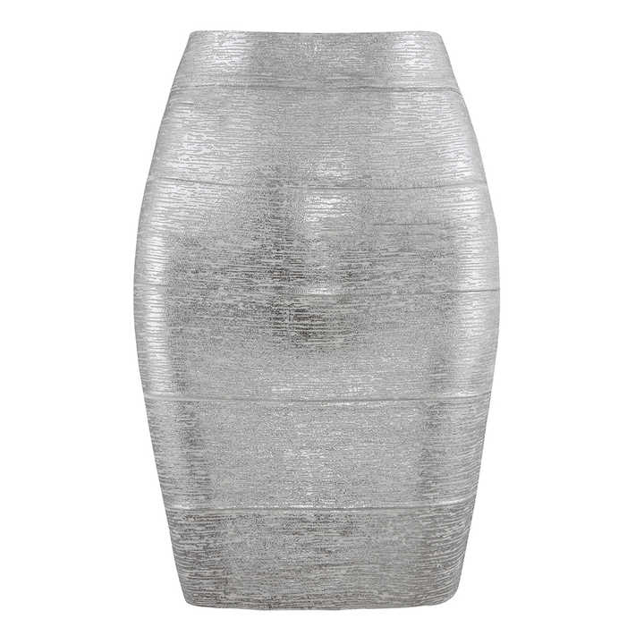 Solea Triple - Tone Bodycon Bandage Mini Skirt by Luxe Lane | from Luxe Lane | SKU:  | Barcode:  | Options: Silver XS | Three Color Ready to Ship Summer Casual Girl Short Skirts Sexy Bodycon Bandage Skirt