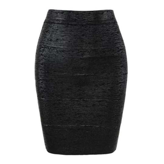 Solea Triple - Tone Bodycon Bandage Mini Skirt by Luxe Lane | from Luxe Lane | SKU:  | Barcode:  | Options: Silver XS | Three Color Ready to Ship Summer Casual Girl Short Skirts Sexy Bodycon Bandage Skirt