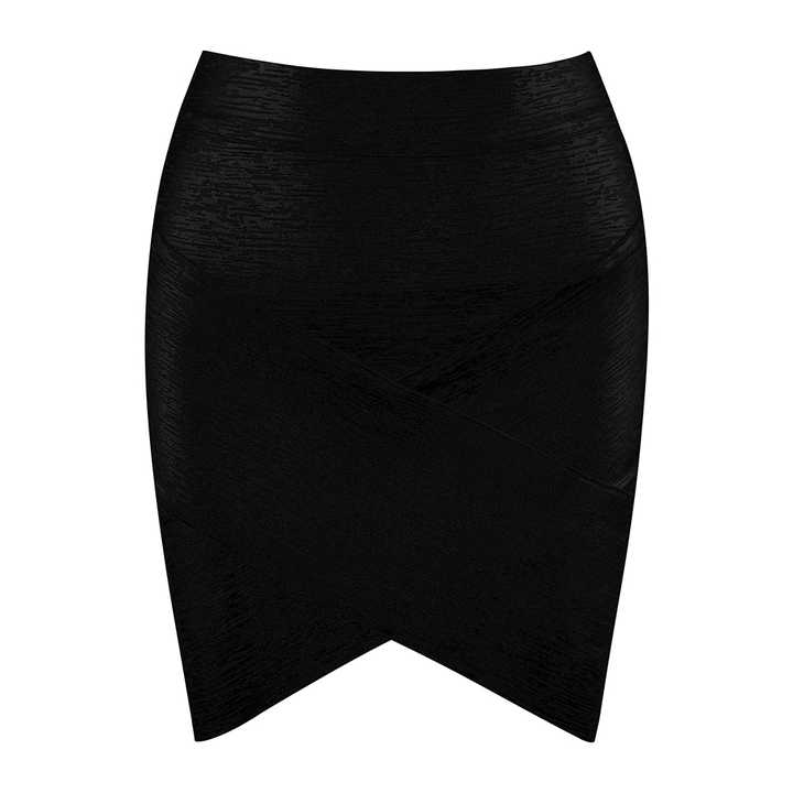 Solea Triple - Tone Bodycon Bandage Mini Skirt by Luxe Lane | from Luxe Lane | SKU:  | Barcode:  | Options: Silver XS | Three Color Ready to Ship Summer Casual Girl Short Skirts Sexy Bodycon Bandage Skirt