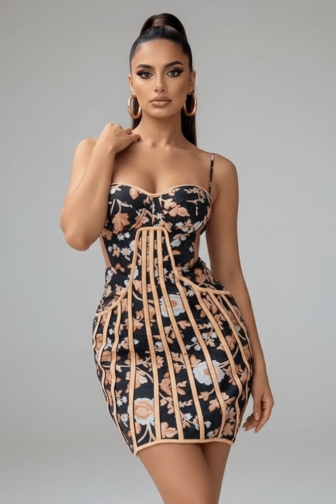 Spaghetti Strap Satin Mini Dress by Shine | from Luxe Lane | SKU: -1 | Barcode:  | Options: Brown XS(4) | Spaghetti Strap Satin Mini Dress