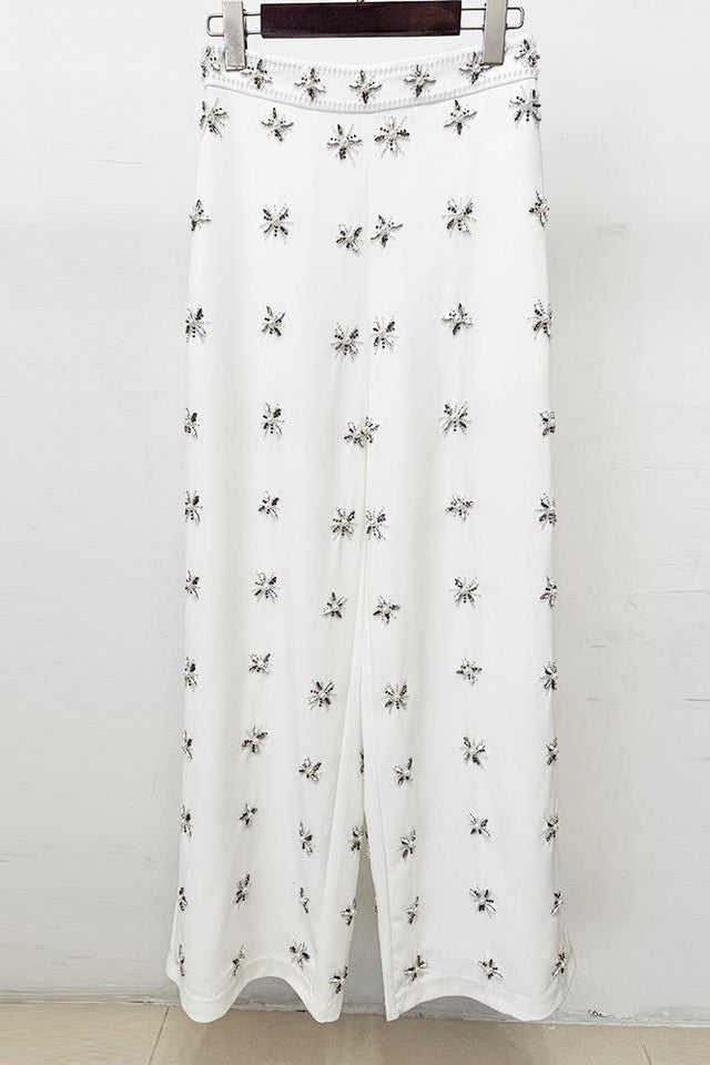 Star Embellished Blazer Trouser SetPants SuitsWhiteS(2)Luxe Lane