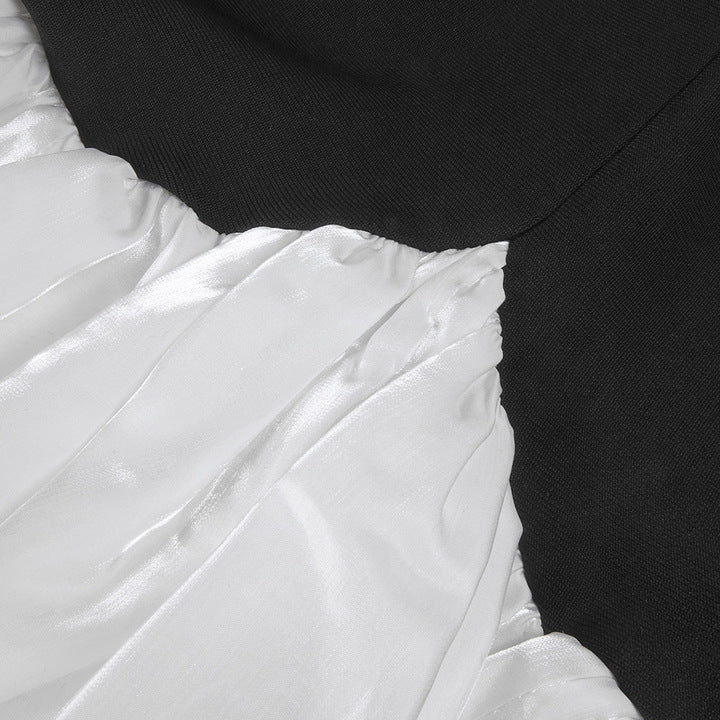 Strapless Beaded Butterfly Mini Dress by Luxe Lane | Mini gown from Luxe Lane | SKU:  | Barcode: 11 | Options: Black XS | Black and White Strapless Mini Cocktail Dress Beaded Embroidered Butterfly Club Prom Dresses Semi Formal Party Outfit