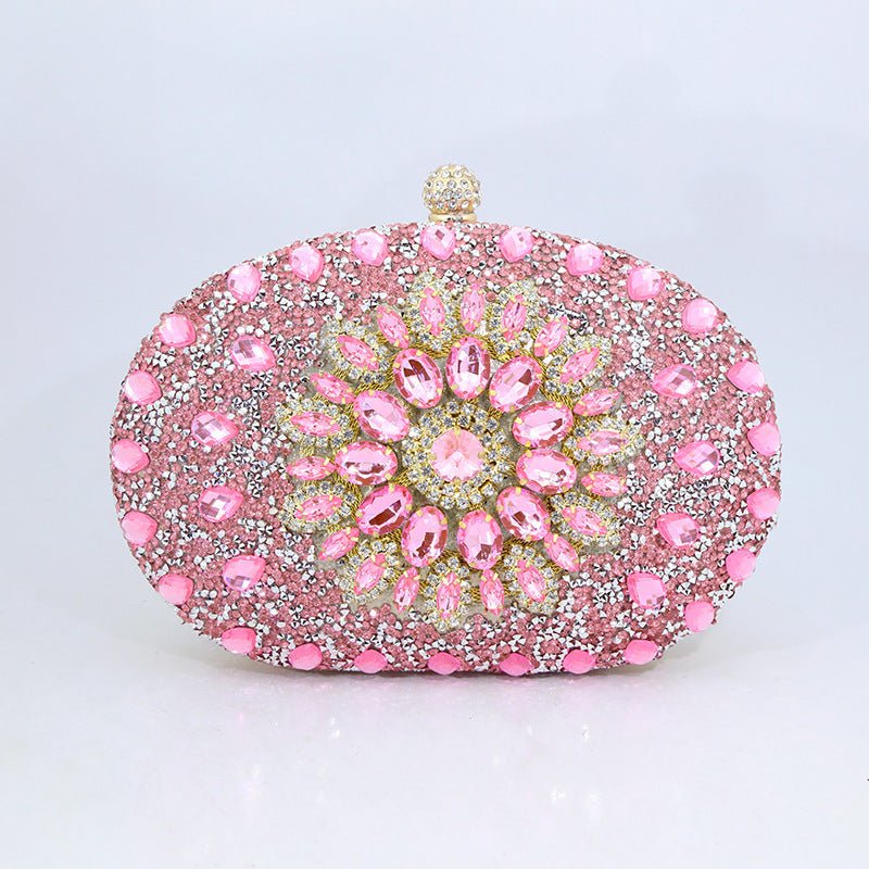 Sunflower Diamond Evening Bag for Women by CJ | 0 from Luxe Lane | SKU: CJYD187817801AZ | Barcode:  | Options: Silver | Sunflower Diamond Evening Bag for Women
