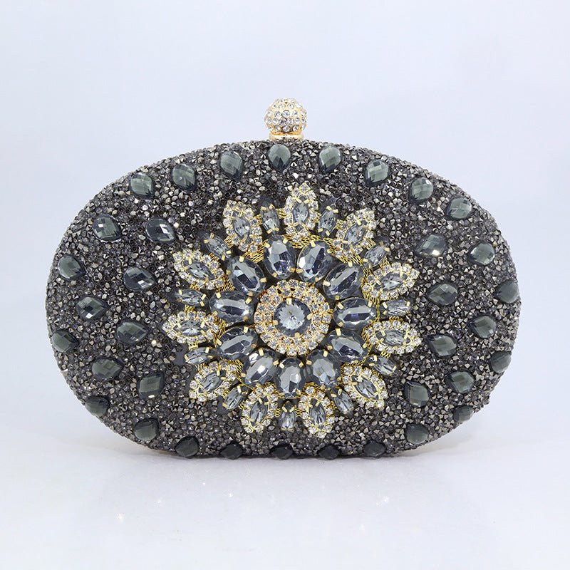 Sunflower Diamond Evening Bag for Women by CJ | 0 from Luxe Lane | SKU: CJYD187817802BY | Barcode:  | Options: Gray | Sunflower Diamond Evening Bag for Women
