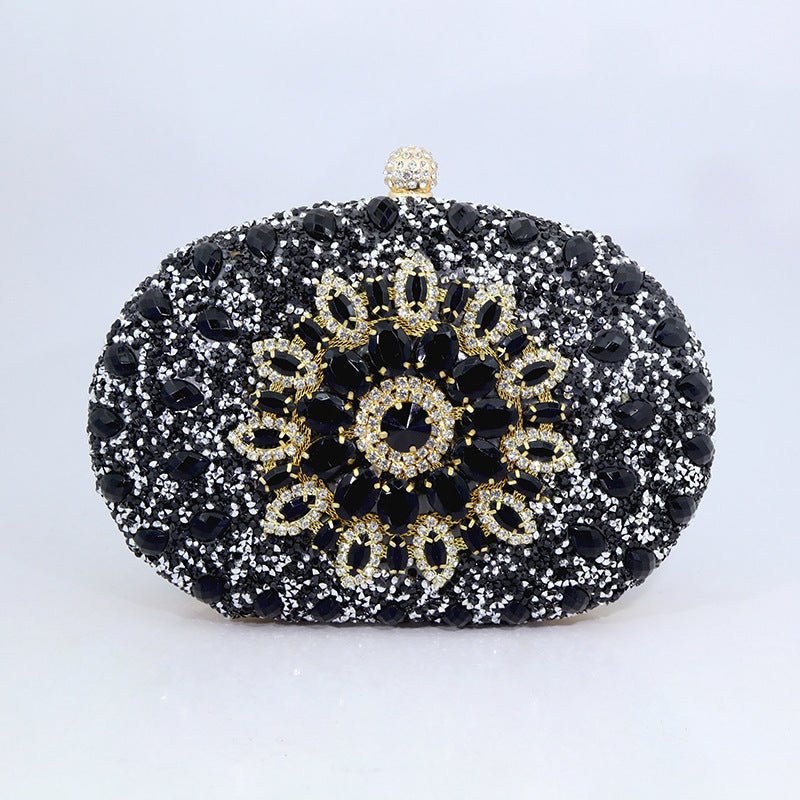 Sunflower Diamond Evening Bag for Women by CJ | 0 from Luxe Lane | SKU: CJYD187817803CX | Barcode:  | Options: Black | Sunflower Diamond Evening Bag for Women
