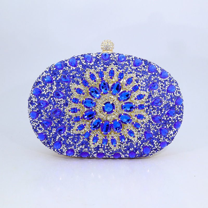 Sunflower Diamond Evening Bag for Women by CJ | 0 from Luxe Lane | SKU: CJYD187817805EV | Barcode:  | Options: Blue | Sunflower Diamond Evening Bag for Women