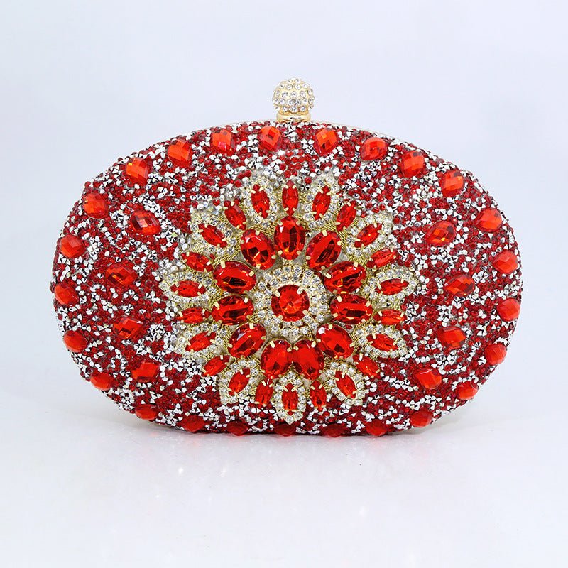 Sunflower Diamond Evening Bag for Women by CJ | 0 from Luxe Lane | SKU: CJYD187817808HS | Barcode:  | Options: Red | Sunflower Diamond Evening Bag for Women