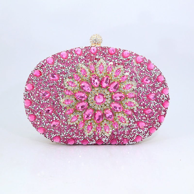 Sunflower Diamond Evening Bag for Women by CJ | 0 from Luxe Lane | SKU: CJYD187817810JQ | Barcode:  | Options: Rose Red | Sunflower Diamond Evening Bag for Women